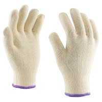 Knitted glove, made of 2 threads