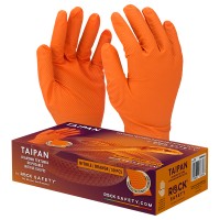 Disposable, diamond textured nitrile gloves