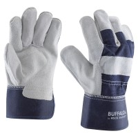 Cowsplit leather gloves, high grade, blue Cowsplit leather gloves, high grade, blue