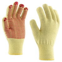 Einsträngig-Gestrickte Kevlar® Handschuhe, PVC gepunktet