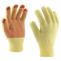Kevlar® knitted glove, made of 2 threads, dotted