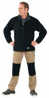 Férfi polár pulóver, fekete-szürke, 360 g/m²
